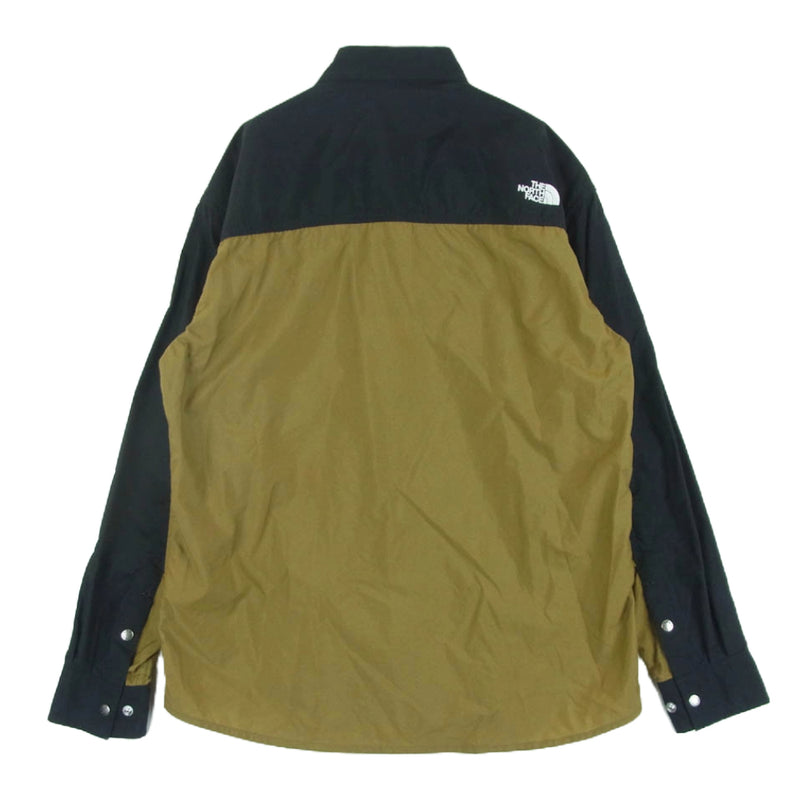 THE NORTH FACE ノースフェイス NR11961 L/S Nuptse Shirt ヌプシ 長袖 シャツ ベトナム製 カーキ系 ブラック系 S【中古】