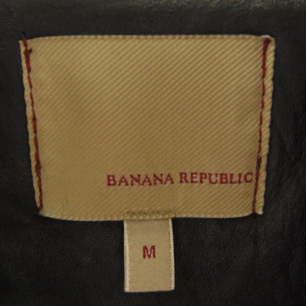 バナナリパブリック 528378-01-6 モーターサイクル レザー ジャケット ダークブラウン系 M【中古】