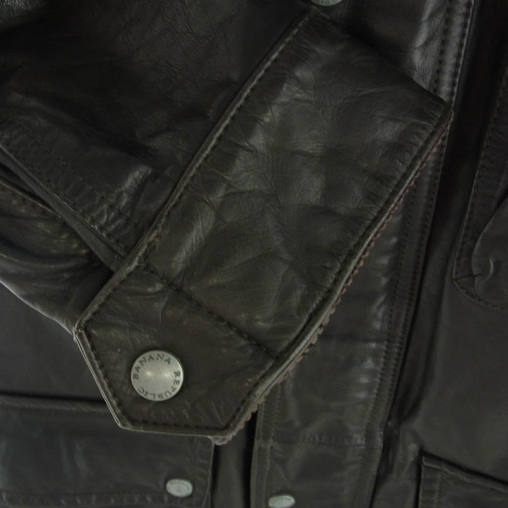 バナナリパブリック 528378-01-6 モーターサイクル レザー ジャケット ダークブラウン系 M【中古】