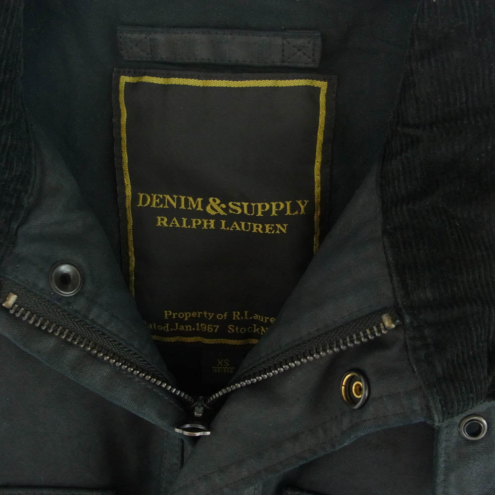 RALPH LAUREN ラルフローレン DENIM＆SUPPLY オイルド 襟コーデュロイ ジャケット ブラック系 XS【中古】
