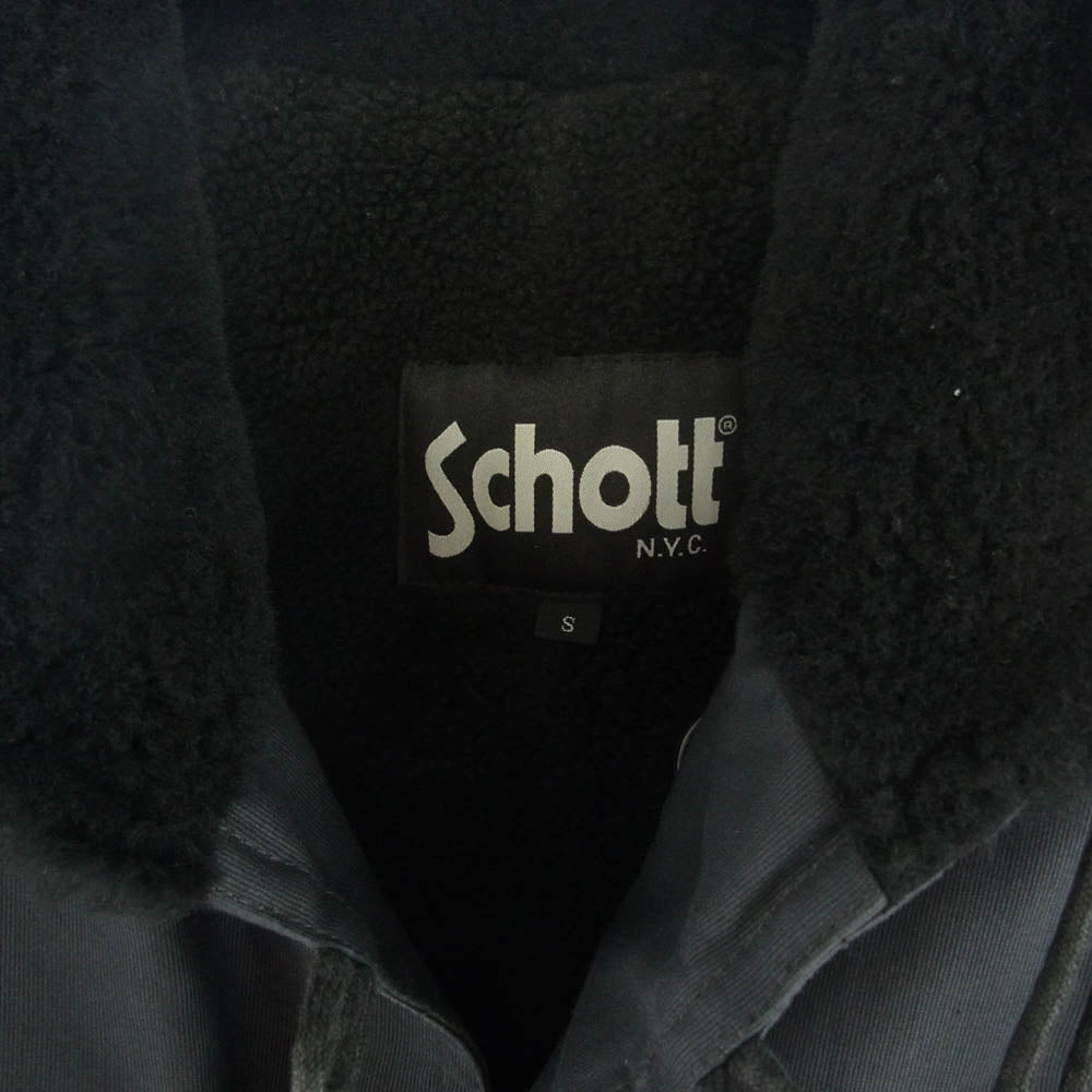 schott ショット 3132030 コードクロス ショール カラー コート ブラック系 S【中古】