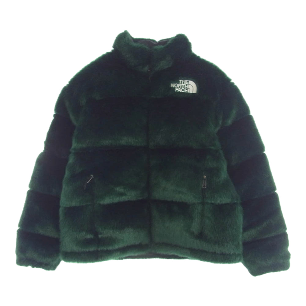 Supreme シュプリーム 20AW ND92001I THE NORTH FACE Faux Fur Nuptse Jacket ファー ヌプシ ジャケット グリーン系 M【中古】