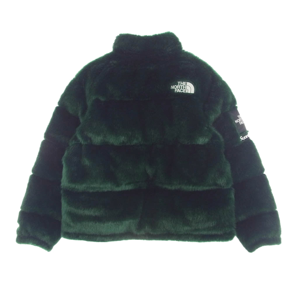 Supreme シュプリーム 20AW ND92001I THE NORTH FACE Faux Fur Nuptse Jacket ファー ヌプシ ジャケット グリーン系 M【中古】