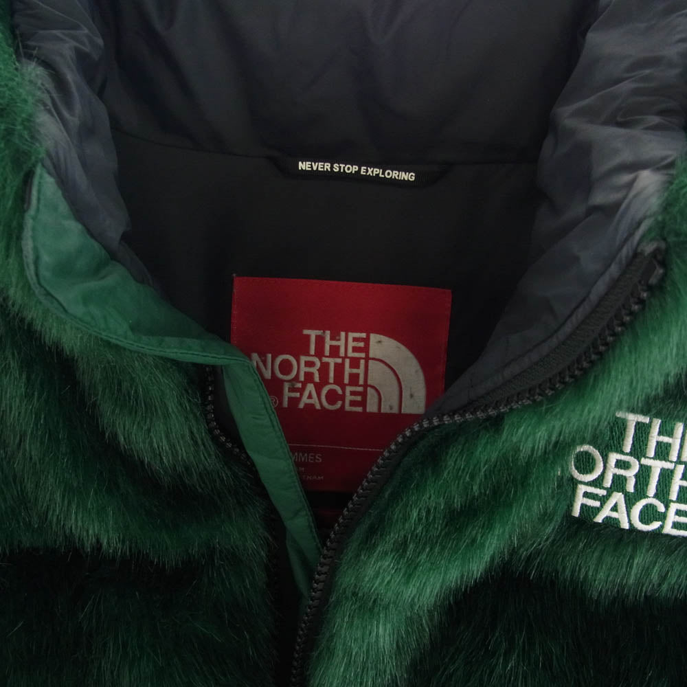 Supreme シュプリーム 20AW ND92001I THE NORTH FACE Faux Fur Nuptse Jacket ファー ヌプシ ジャケット グリーン系 M【中古】