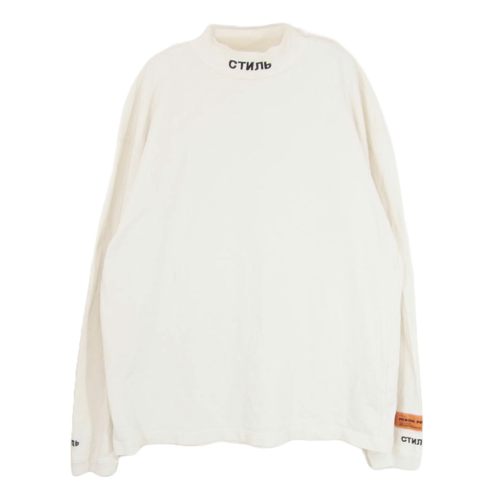 Heron Preston ヘロン プレストン HMAB017C99JER001 TURTLENECK COTTON T-SHIRT 長袖 カットソー ホワイト系 M【中古】