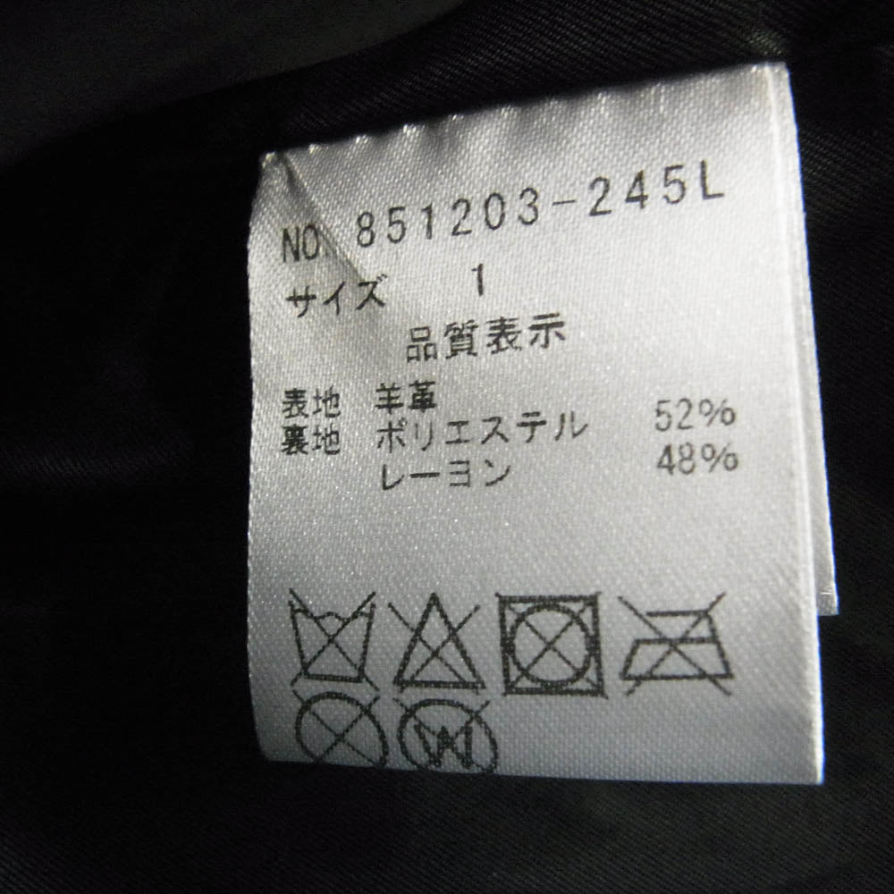 NO ID. ノーアイディ 851203-245L レザートルコ シープ ツイン トラック ライダース JKT ブラック系 1【中古】