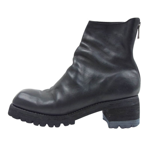 グイディ 9086V Back Zip 馬革 バック ジップ スクエアトゥ ブーツ ブラック系 42.5【中古】