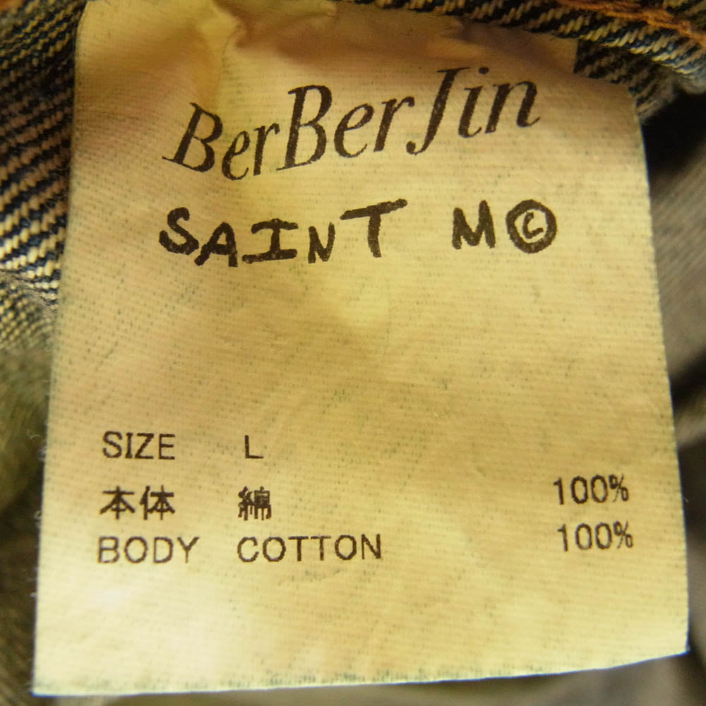 SAINT MICHAEL セントマイケル 24SS SM-YS8-0000-C72 DENIM JACKET FIRST 1st ヴィンテージ加工 berberjin ベルベルジン ファースト Gジャン デニム ジャケット インディゴブルー系 L【中古】