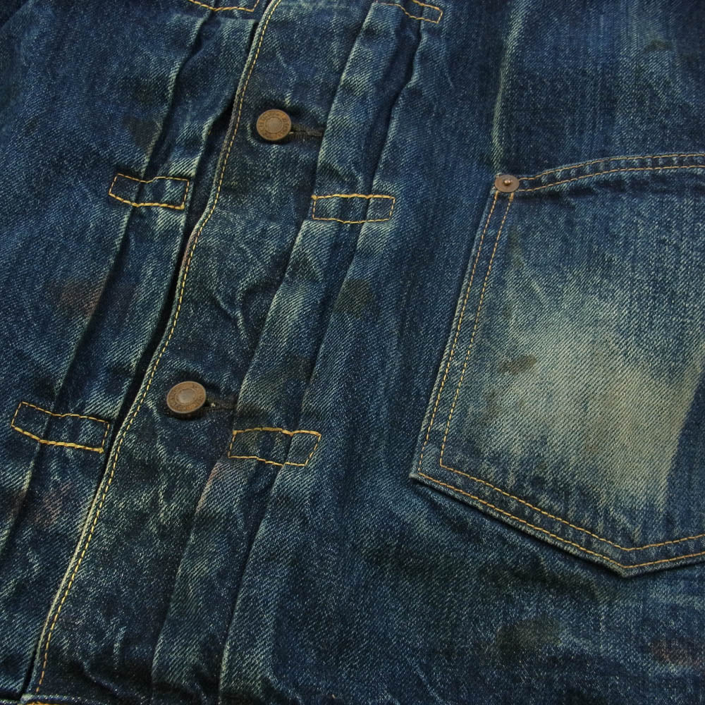 SAINT MICHAEL セントマイケル 24SS SM-YS8-0000-C72 DENIM JACKET FIRST 1st ヴィンテージ加工 berberjin ベルベルジン ファースト Gジャン デニム ジャケット インディゴブルー系 L【中古】