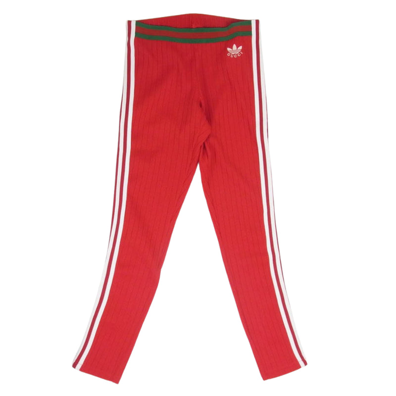 GUCCI グッチ 700501 XJEJT ADIDAS アディダス Jersey Sweatpants サイドライン ジャージー ロングパンツ ジョガーパンツ レッド系 M【極上美品】【中古】