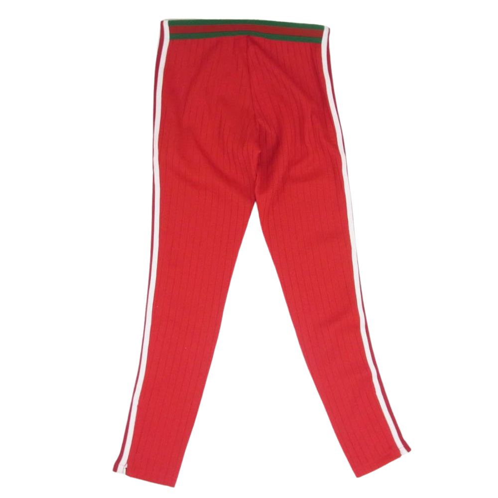 GUCCI グッチ 700501 XJEJT ADIDAS アディダス Jersey Sweatpants サイドライン ジャージー ロングパンツ ジョガーパンツ レッド系 M【極上美品】【中古】