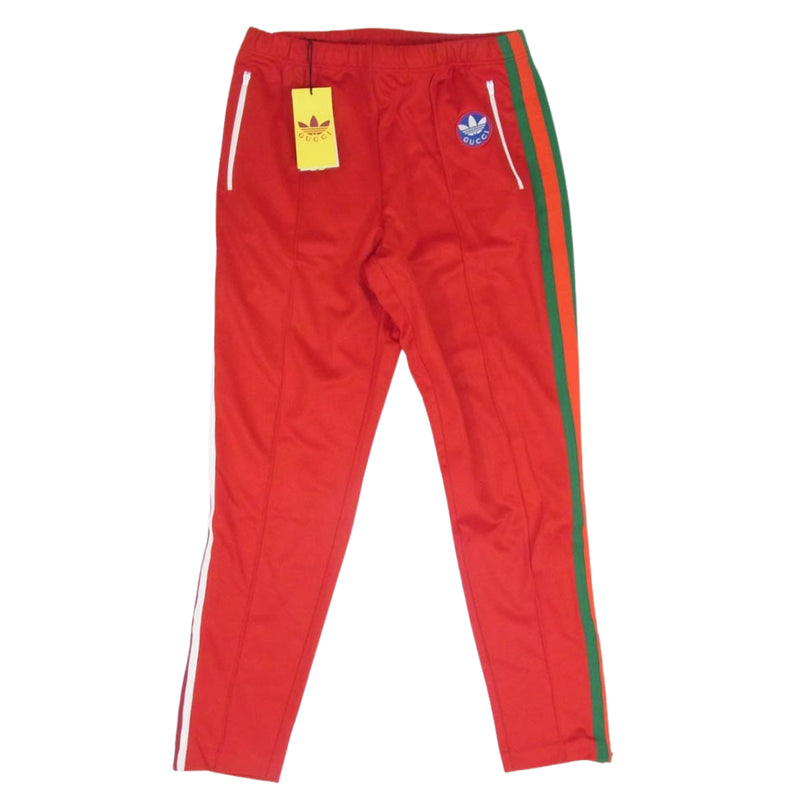 GUCCI グッチ 692109 XJEKY 6480 シェリーライン サイドライン コットンジャージー スウェットパンツ レッド系 L【新古品】【未使用】【中古】
