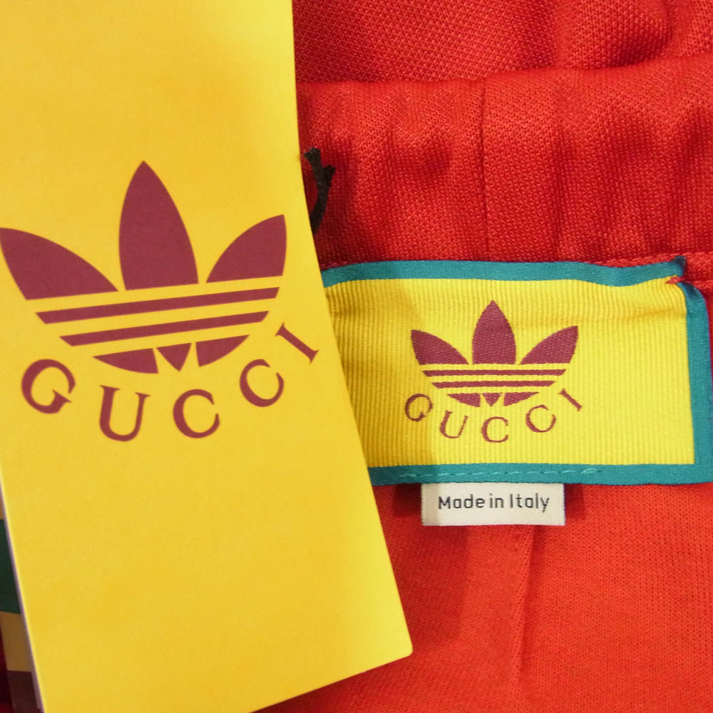 GUCCI グッチ 692109 XJEKY 6480 シェリーライン サイドライン コットンジャージー スウェットパンツ レッド系 L【新古品】【未使用】【中古】