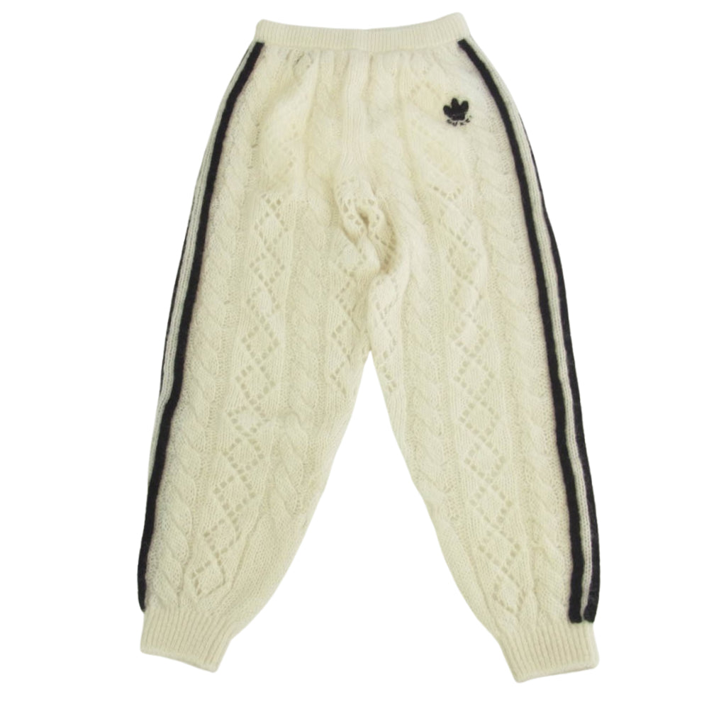 GUCCI グッチ 713024 XKCMO 9791 ADIDAS アディダス サイドライン カシミヤ混 モヘア モヘヤ ニット ジョギングパンツ オフホワイト系 XL【極上美品】【中古】