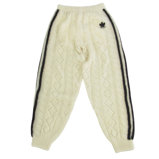GUCCI グッチ 713024 XKCMO 9791 ADIDAS アディダス サイドライン カシミヤ混 モヘア モヘヤ ニット ジョギングパンツ オフホワイト系 XL【極上美品】【中古】