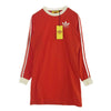 GUCCI グッチ 693537 XJEBS 6429 サイドライン ストライプ ロゴプリント 長袖 Tシャツドレス ワンピース レッド系 XS【新古品】【未使用】【中古】