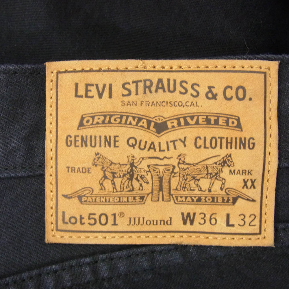 Levi's リーバイス 24AW × JJJound  501 Black denim pants ブラック デニム パンツ ボタンフライ 刻印5286 ブラック系 36【中古】