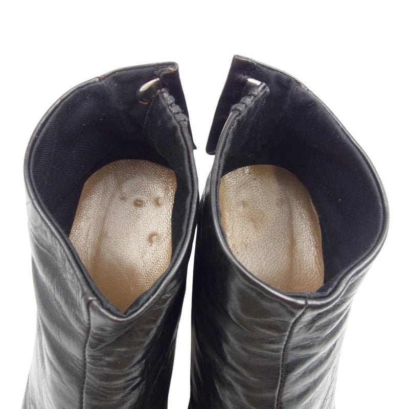 MAISON MARGIELA メゾンマルジェラ TABI BOOTS 足袋ブーツ レザー アンクルブーツ ブラック系 38【中古】