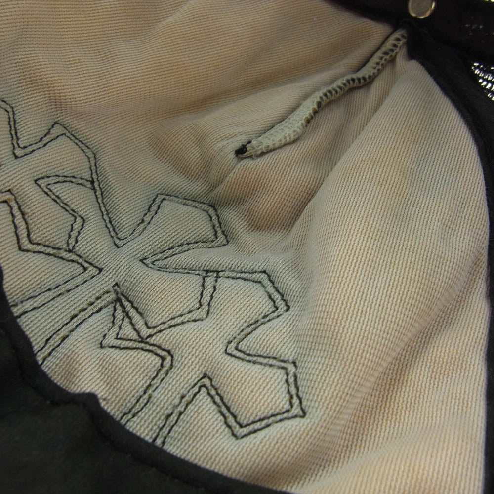 CHROME HEARTS クロムハーツ（原本無） TRUCKER CAP レザー セメタリークロスパッチ メッシュ トラッカー キャップ ブラック系【中古】