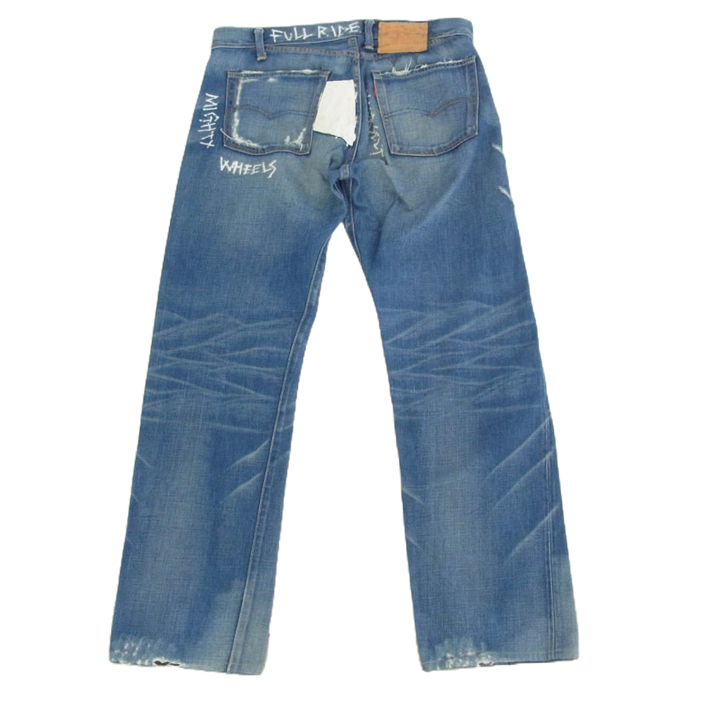 Levi's リーバイス 66501 J22 j31774 0206 Wネーム エクストリームカスタマイズド FULL RIDE リペア加工 デニムパンツ ジーンズ インディゴブルー系【中古】