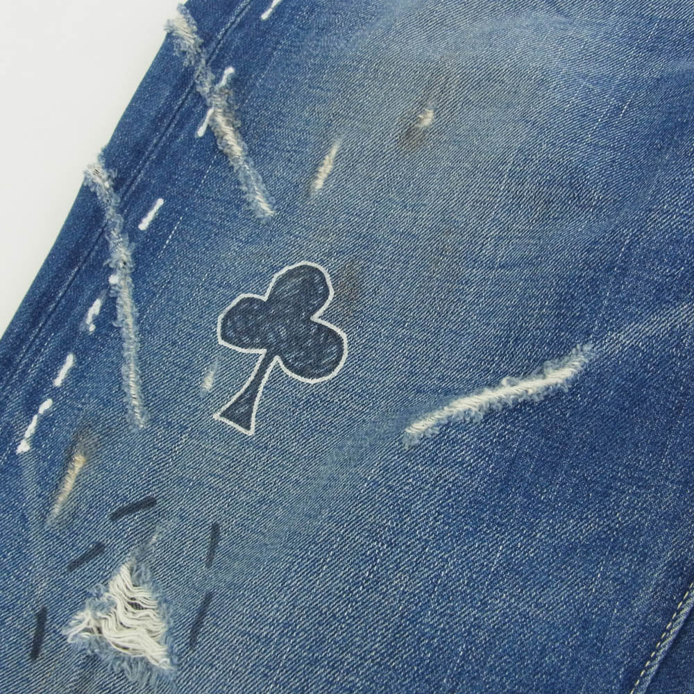 Levi's リーバイス 66501 J22 j31774 0206 Wネーム エクストリームカスタマイズド FULL RIDE リペア加工 デニムパンツ ジーンズ インディゴブルー系【中古】