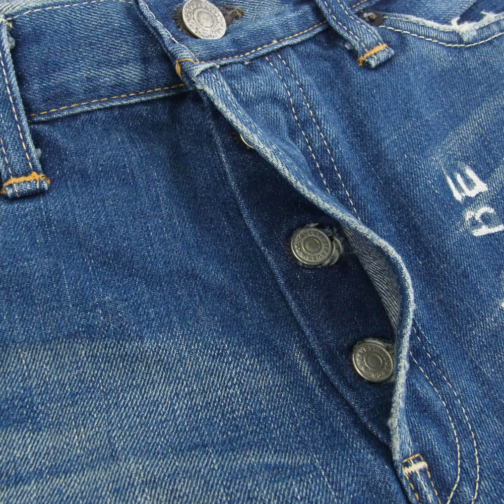Levi's リーバイス 66501 J22 j31774 0206 Wネーム エクストリームカスタマイズド FULL RIDE リペア加工 デニムパンツ ジーンズ インディゴブルー系【中古】