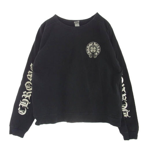 CHROME HEARTS クロムハーツ（原本無） OLD LOGO SWTSHR オールド ホースシューロゴ スウェットトレーナー ブラック系 M【中古】