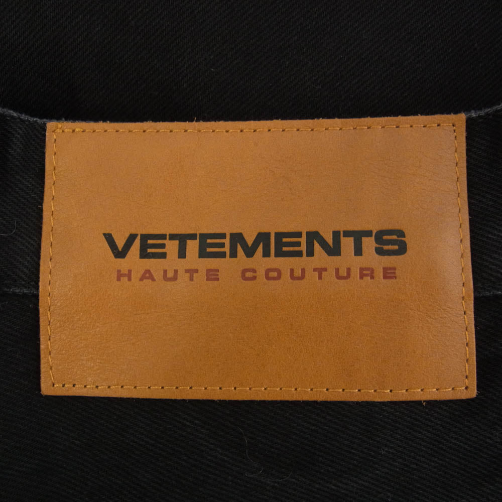 VETEMENTS ヴェトモン UE54240B Destroyed Baggy Jeans デストロイ クラッシュ加工 オーバーサイズ バギー デニムパンツ ジーンズ ブラック系 28【中古】