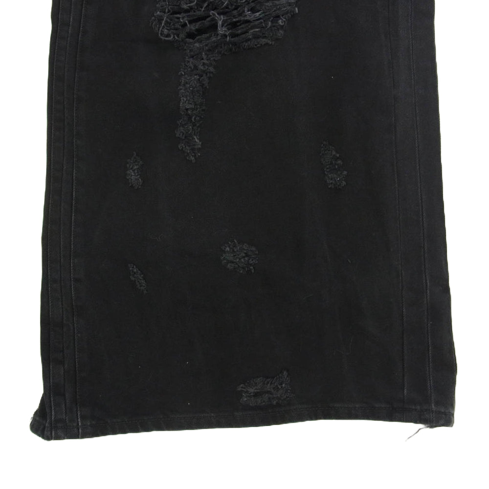 VETEMENTS ヴェトモン UE54240B Destroyed Baggy Jeans デストロイ クラッシュ加工 オーバーサイズ バギー デニムパンツ ジーンズ ブラック系 28【中古】
