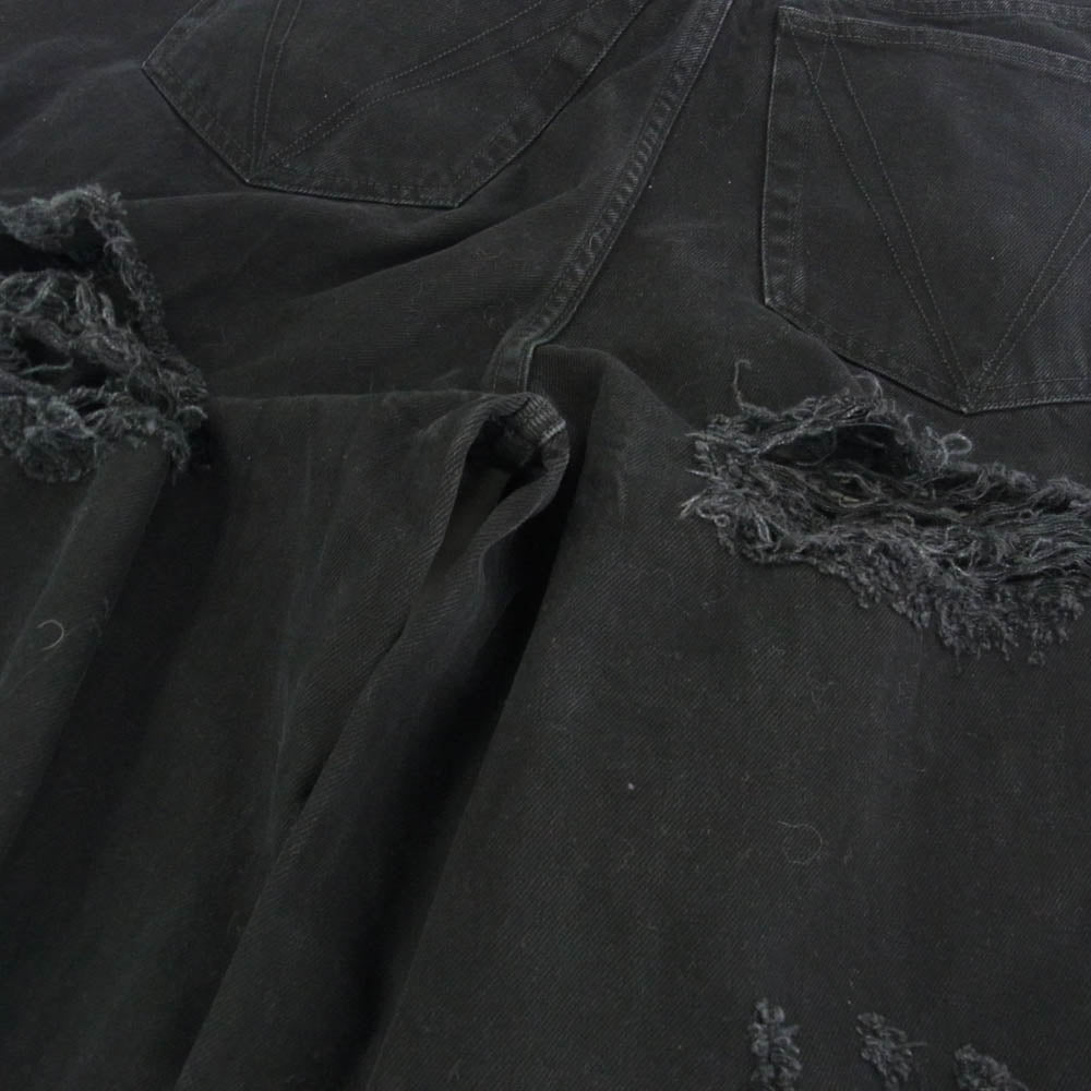 VETEMENTS ヴェトモン UE54240B Destroyed Baggy Jeans デストロイ クラッシュ加工 オーバーサイズ バギー デニムパンツ ジーンズ ブラック系 28【中古】