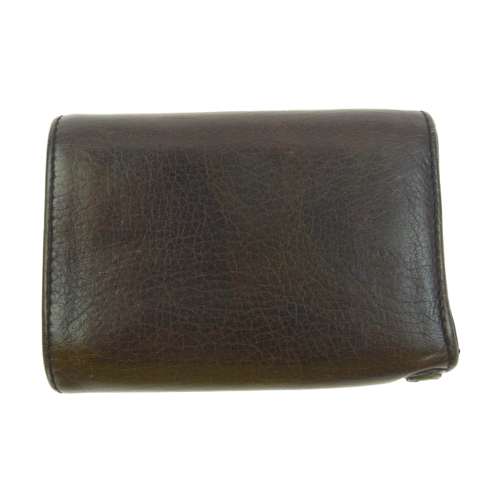 CHROME HEARTS クロムハーツ（原本無） クロスボールボタン 3フォールド カモフラ コンパクトウォレット 三つ折り財布 ブラウン系 カーキ系【中古】