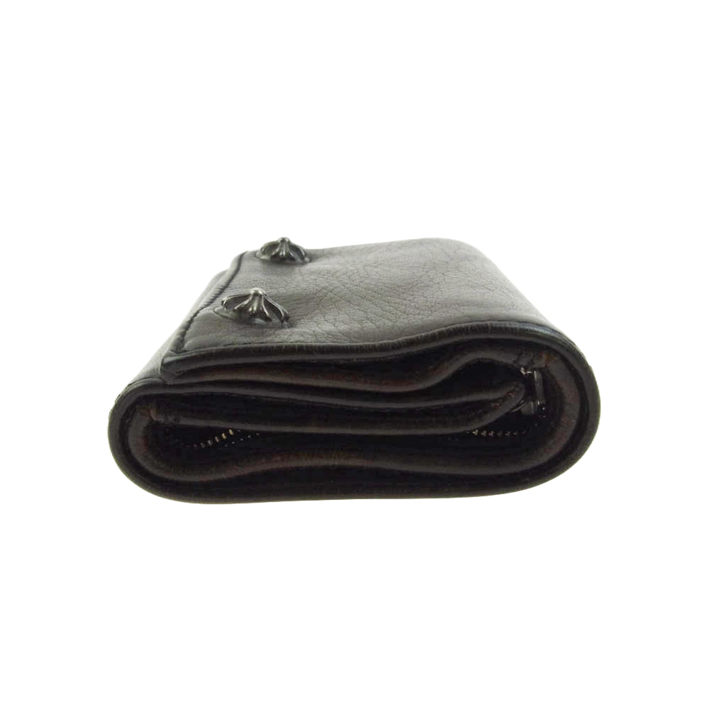 CHROME HEARTS クロムハーツ（原本無） クロスボールボタン 3フォールド カモフラ コンパクトウォレット 三つ折り財布 ブラウン系 カーキ系【中古】