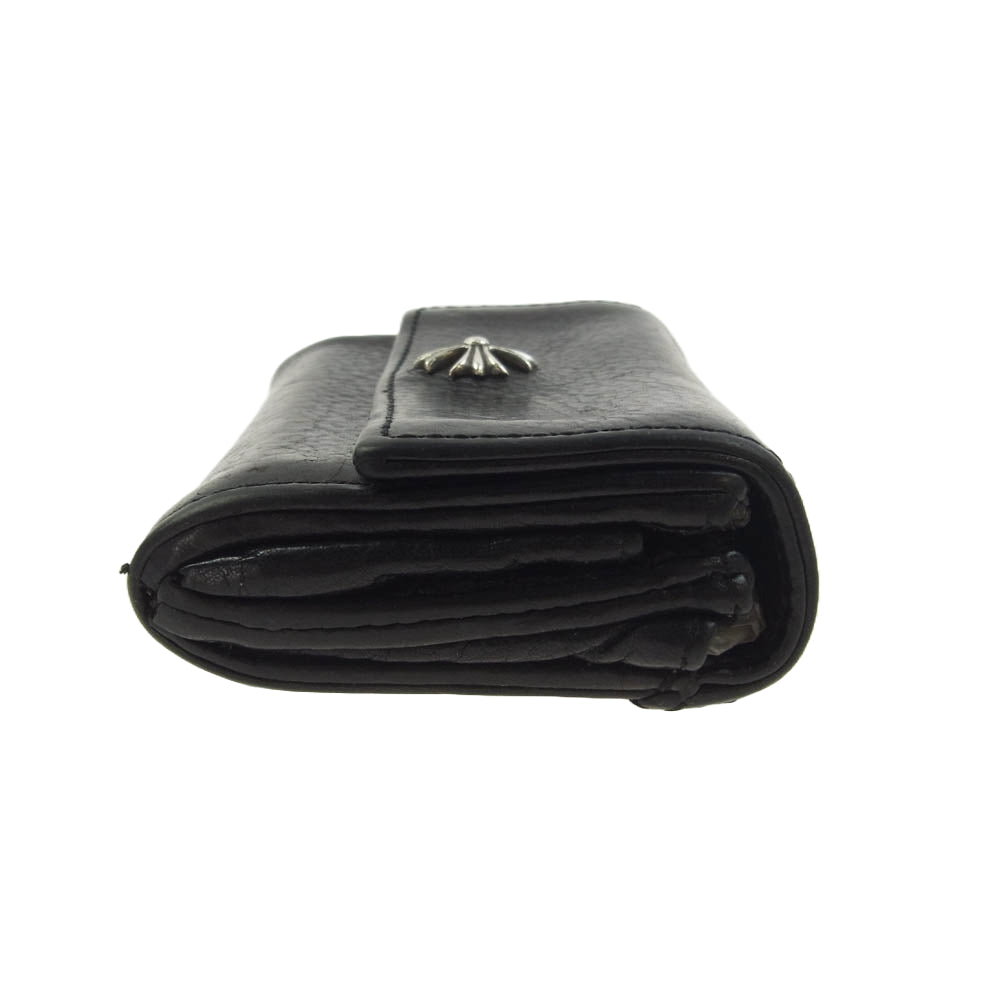 CHROME HEARTS クロムハーツ（原本無） TINY WALLET タイニーウォレット CHプラス レザー コンパクトウォレット 財布 ブラック系【中古】