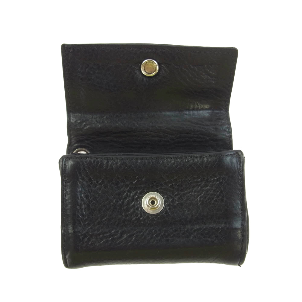 CHROME HEARTS クロムハーツ（原本無） TINY WALLET タイニーウォレット CHプラス レザー コンパクトウォレット 財布 ブラック系【中古】