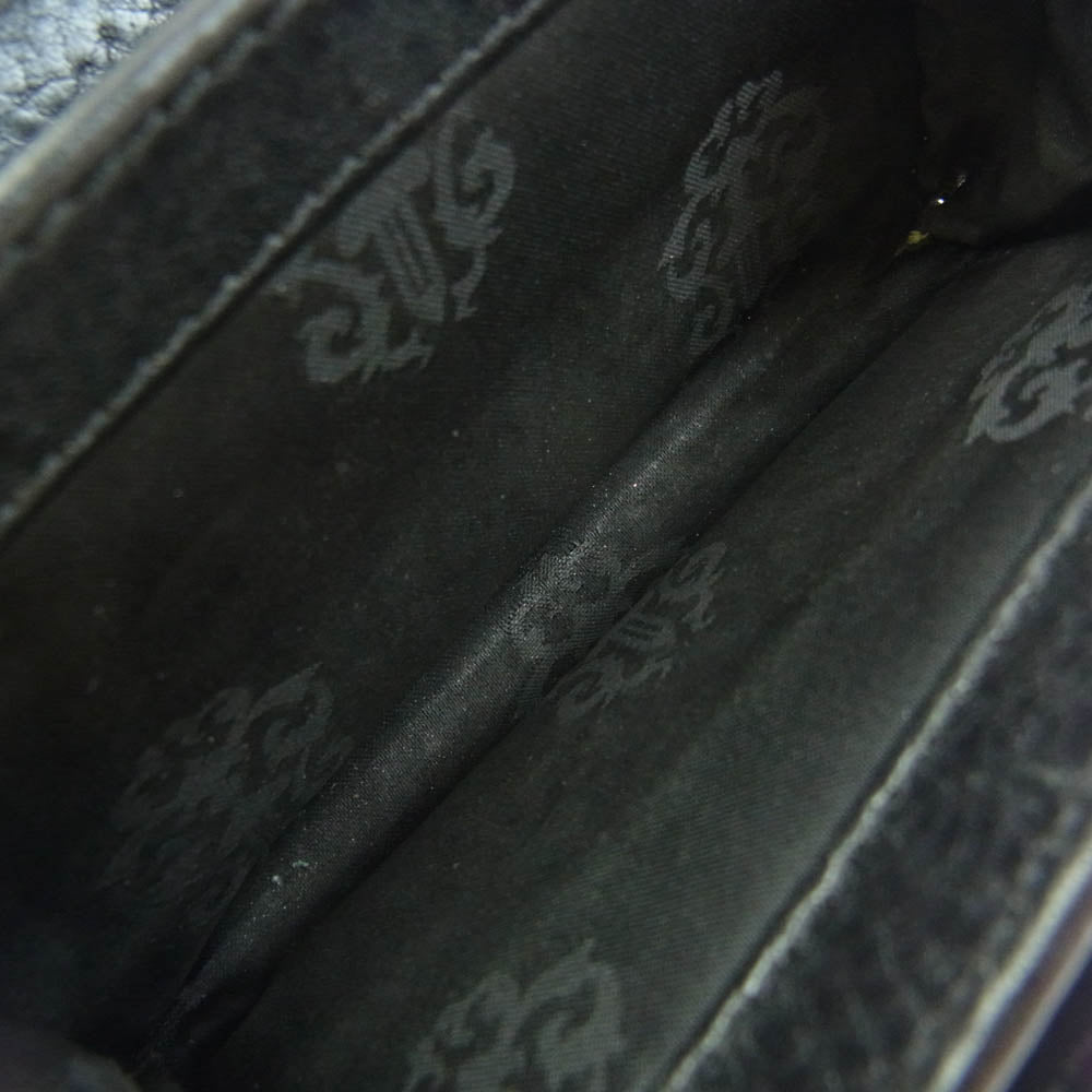 CHROME HEARTS クロムハーツ（原本無） TINY WALLET タイニーウォレット CHプラス レザー コンパクトウォレット 財布 ブラック系【中古】