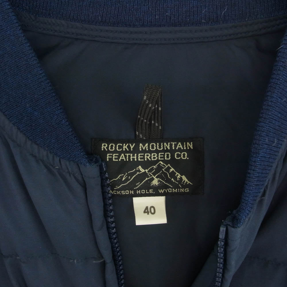Rocky Mountain FeatherBed ロッキーマウンテンフェザーベッド 450-512-40 ジップアップ ダウン ブルゾン ダブルジップ ネイビー系 40【中古】