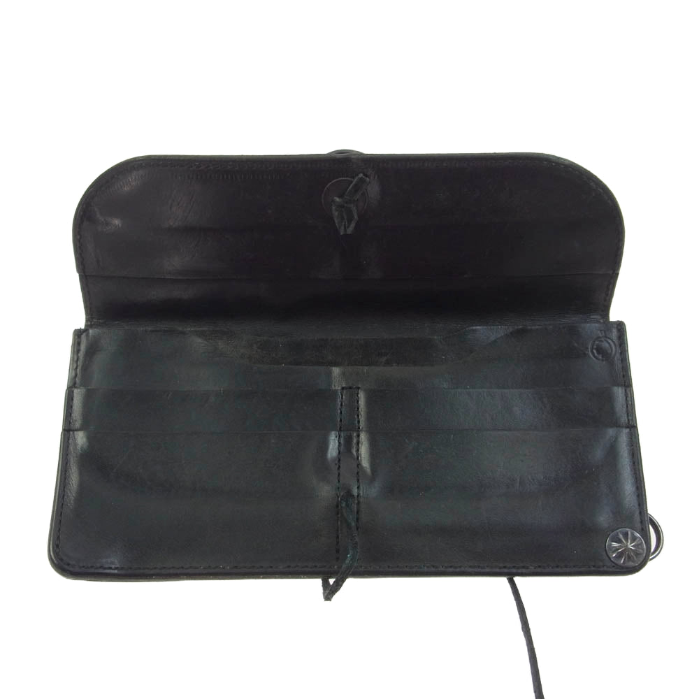 WINGROCK ウィングロック モルガンコンチョ アポロコンチョ ロング レザー ウォレット 財布 ブラック系【中古】 WINGROCK ウィングロック モルガンコンチョ アポロコンチョ ロング