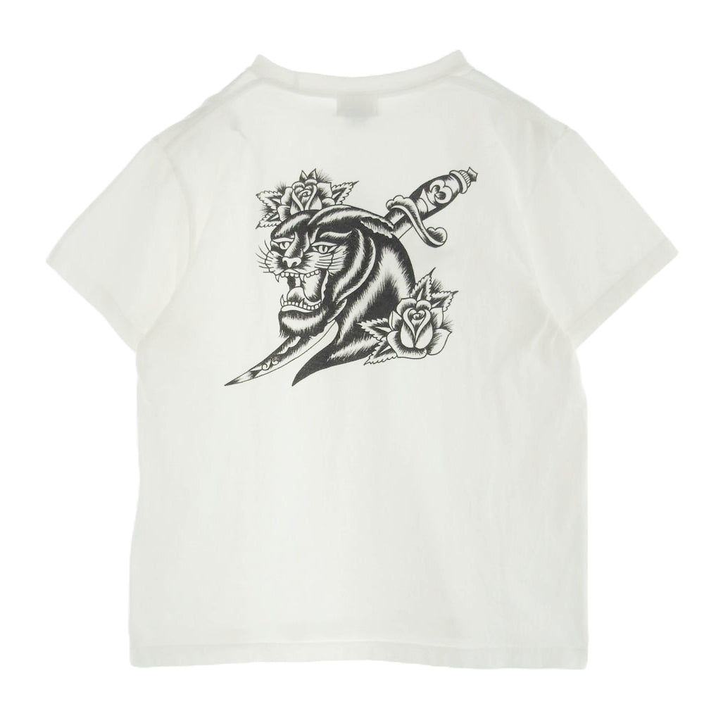 タトゥースタジオ ヤマダ TSY ダガー パンサー プリント 半袖 Tシャツ ホワイト系 M【中古】
