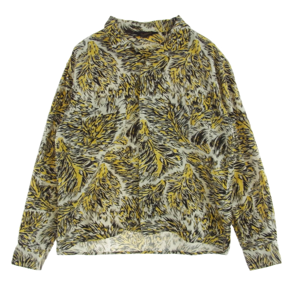 TENDERLOIN テンダーロイン 15SS T-PRINT FLANNEL SHT WOLF ウルフ 総柄 フランネルシャツ M【中古】
