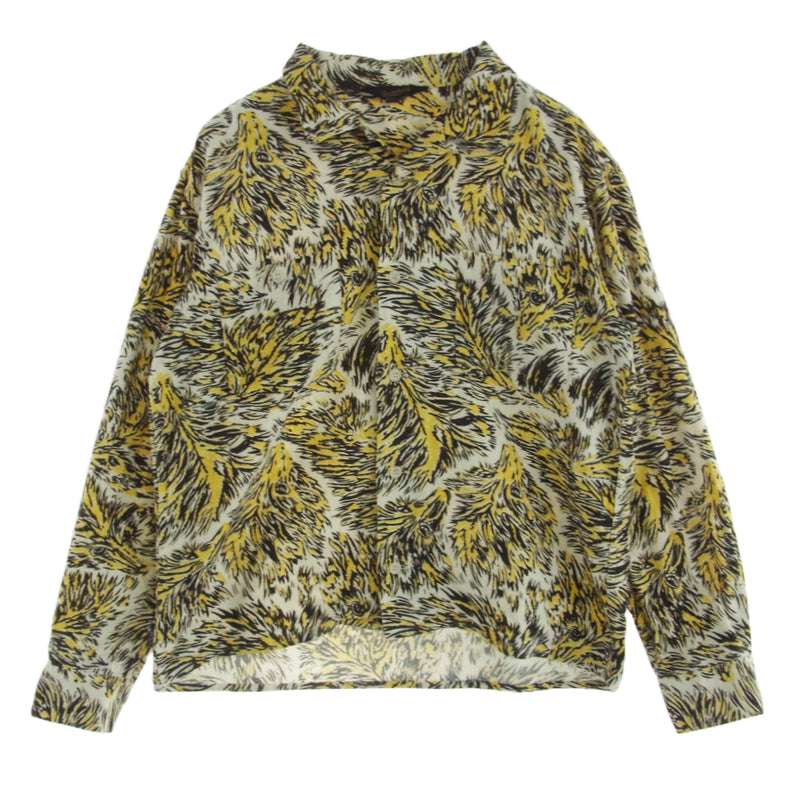 TENDERLOIN テンダーロイン 15SS T-PRINT FLANNEL SHT WOLF ウルフ 総柄 フランネルシャツ M【中古】