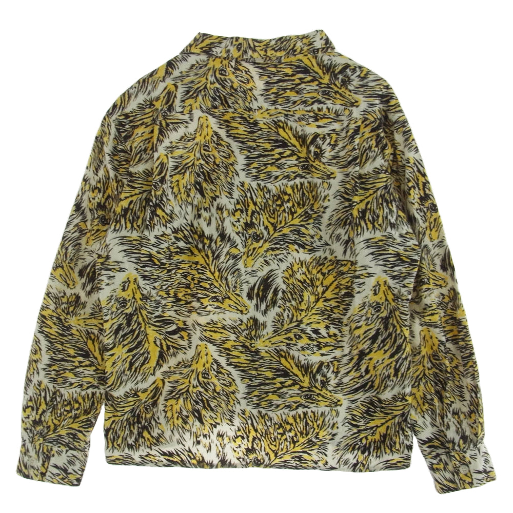 TENDERLOIN テンダーロイン 15SS T-PRINT FLANNEL SHT WOLF ウルフ 総柄 フランネルシャツ M【中古】