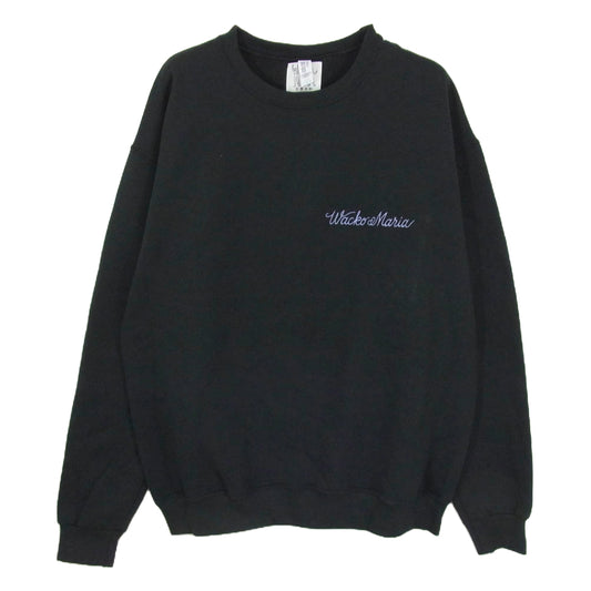 WACKO MARIA ワコマリア 世界平和プロジェクト ロゴ刺繍 スウェット トレーナー ブラック系 L【中古】