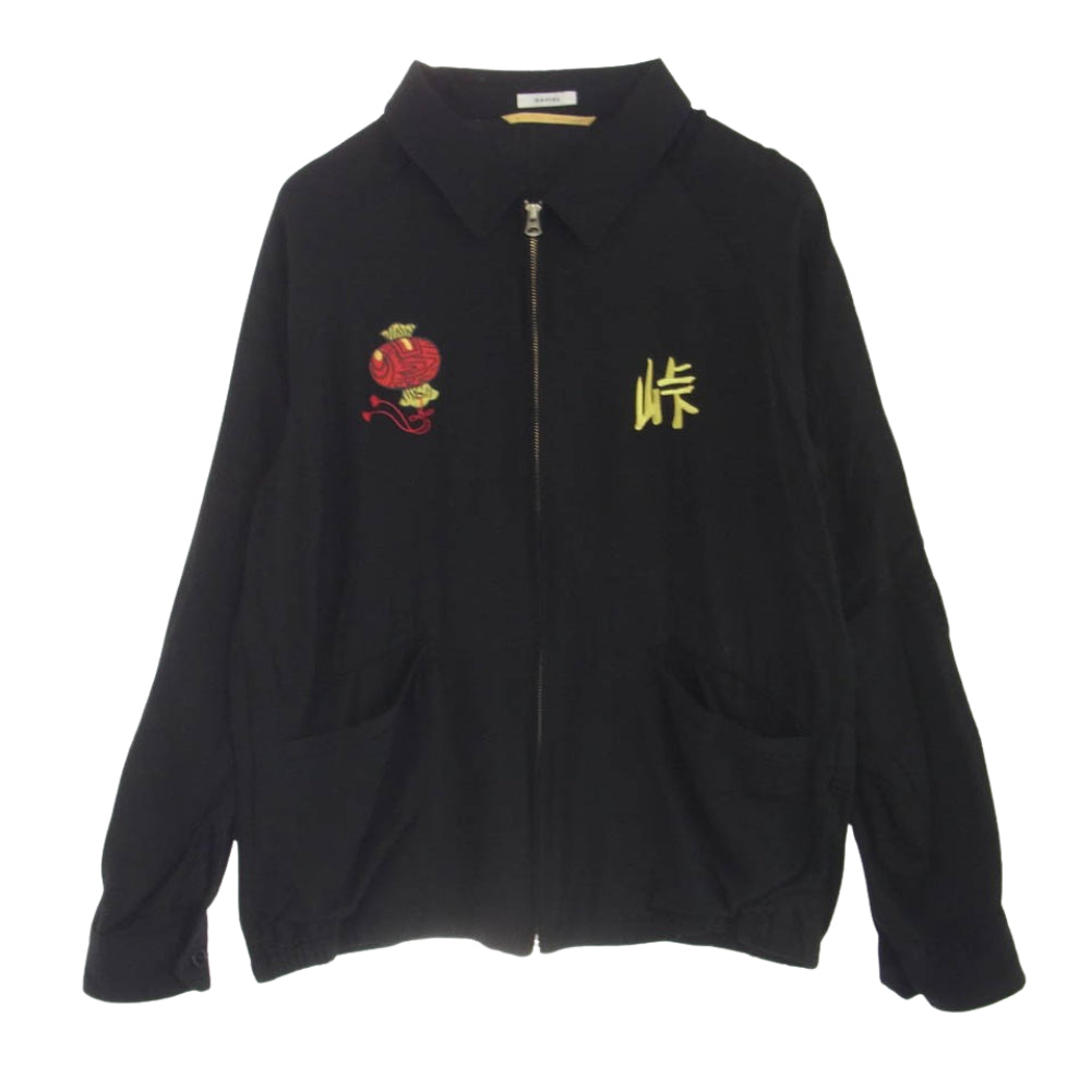 GAVIAL ガヴィル 22SS GVL-22SST-0517 rayon blouson 刺繍 レーヨン ジップアップ ブルゾン ブラック系 M【中古】