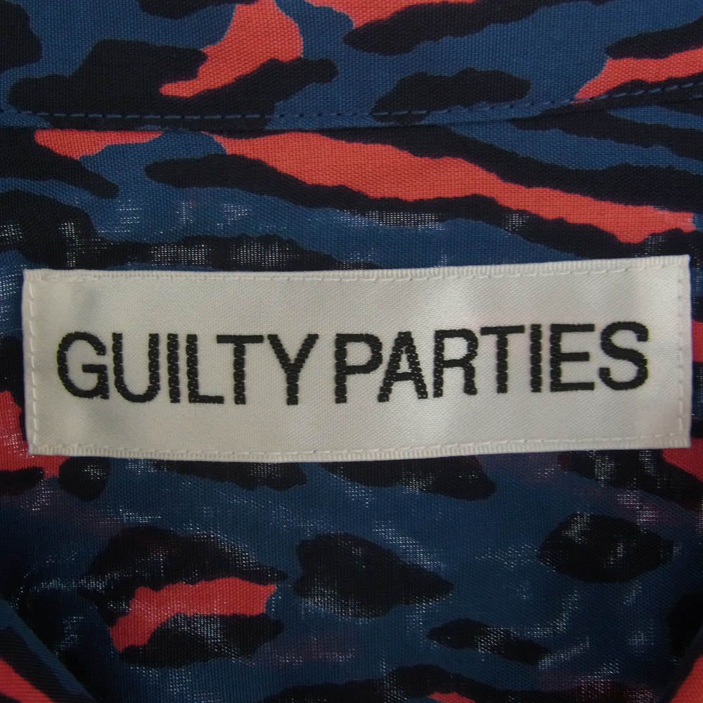 WACKO MARIA ワコマリア 24AW 24FWE-WMS-HI02 LEOPARD HAWAIIAN SHIRT L/S レオパード ハワイアン シャツ ネイビー系 ピンク系 S【中古】