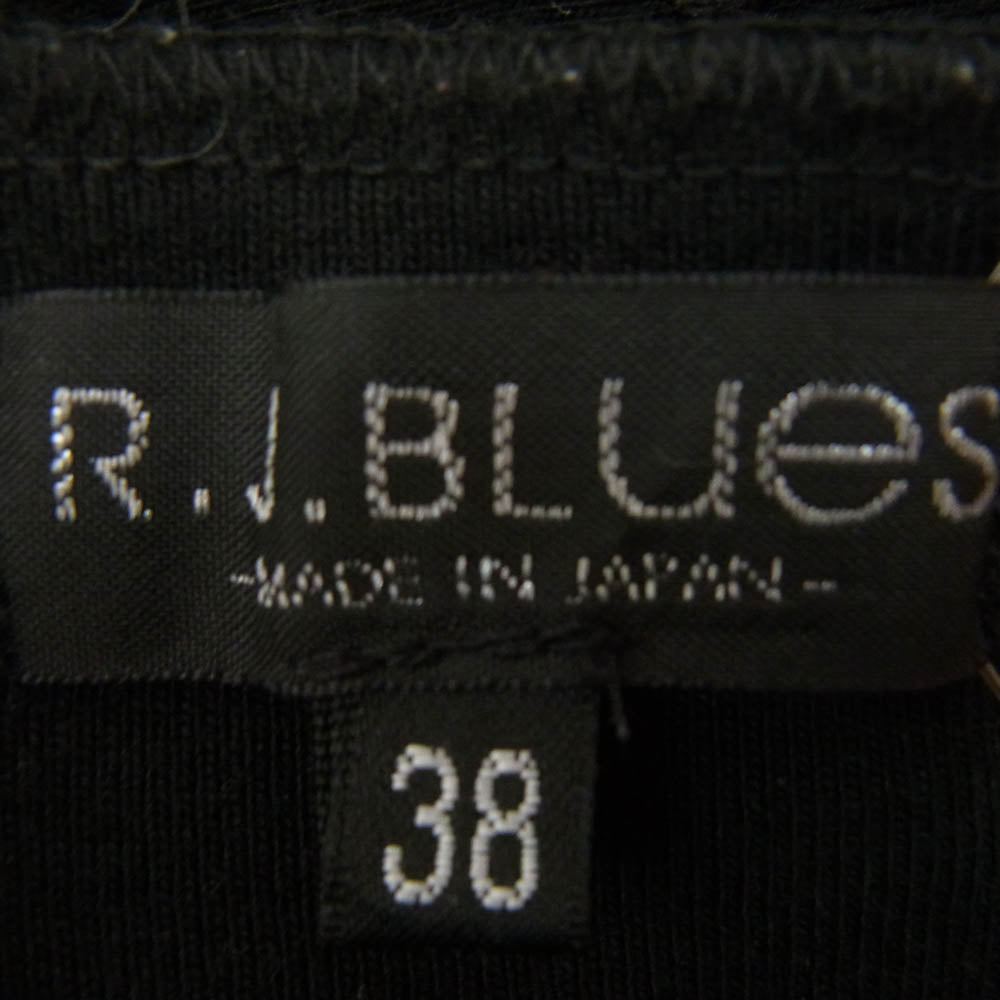 R.J.B アールジェイビー ヘンリーネック ショートスリーブ Tシャツ 半袖 カットソー ブラック系 38【中古】