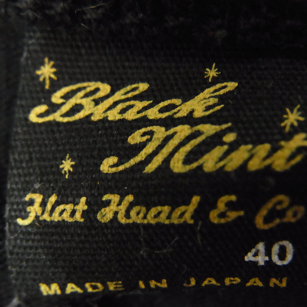THE FLAT HEAD ザフラットヘッド 刺繍 ポケット 半袖 Tシャツ ブラック系 40【中古】