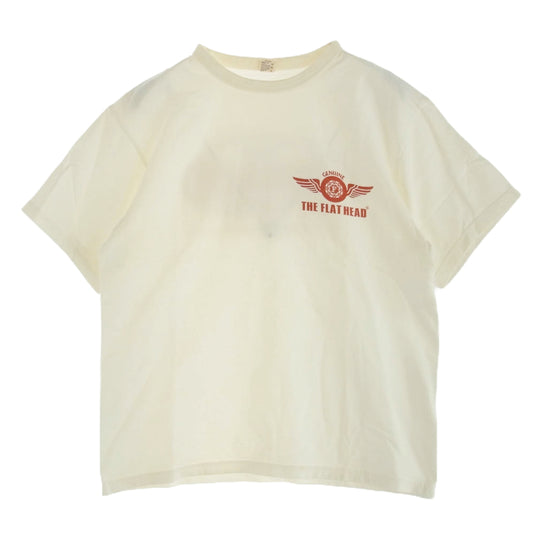 THE FLAT HEAD ザフラットヘッド 2-WHEELER バック プリント 半袖 Tシャツ ホワイト系 40【中古】