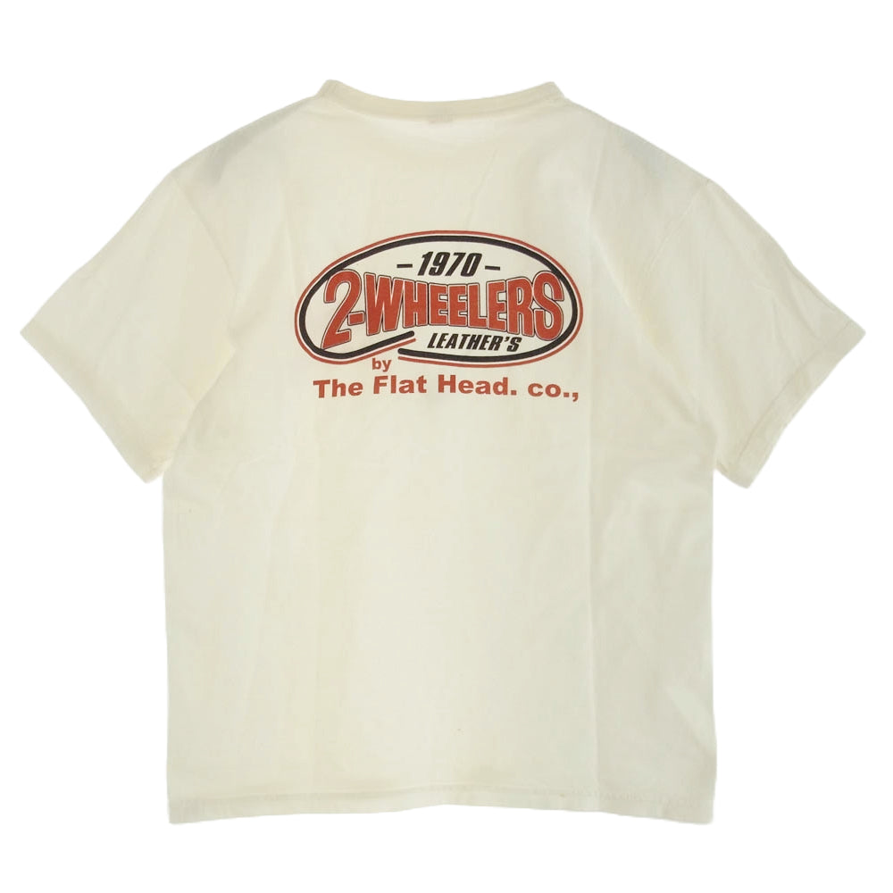 THE FLAT HEAD ザフラットヘッド 2-WHEELER バック プリント 半袖 Tシャツ ホワイト系 40【中古】