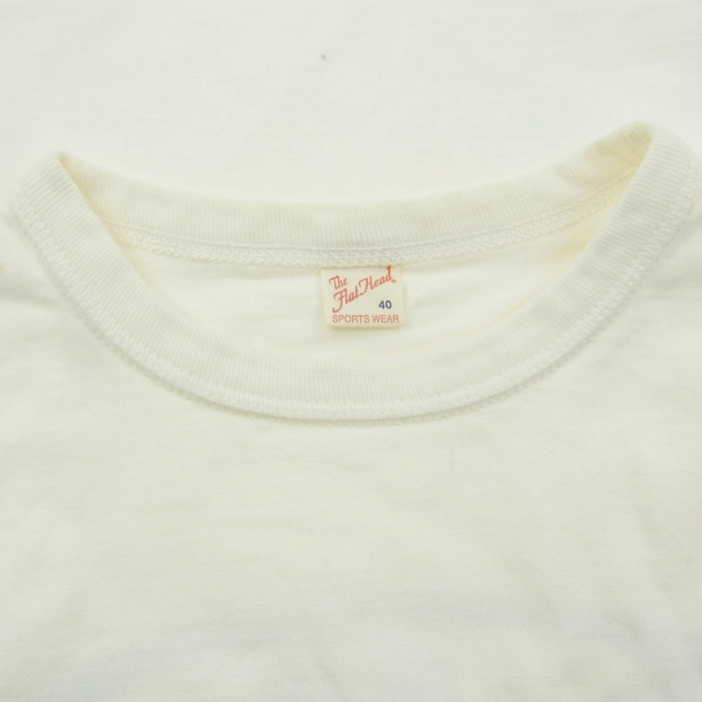 THE FLAT HEAD ザフラットヘッド 2-WHEELER バック プリント 半袖 Tシャツ ホワイト系 40【中古】