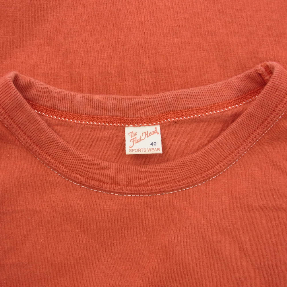 THE FLAT HEAD ザフラットヘッド CALIFORNIA ロゴ 半袖 Tシャツ レッド レッド系 40【中古】